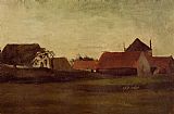 Farmhouses in Loosduinen near the Hague at Twilight by Vincent van Gogh